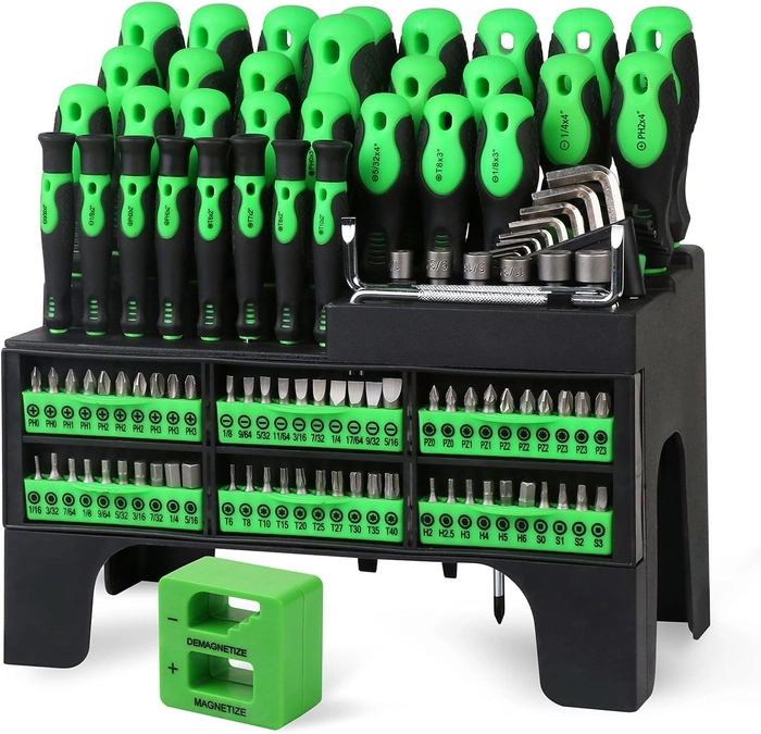 SWANLAKE 117PCS Magnetic Screwdrivers Set with Plastic Ranking,Tools for Men, Hex