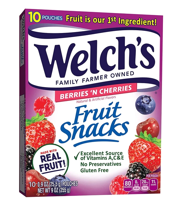 WELCH'S MIXED FRUIT FRUIT SNACKS 255GM