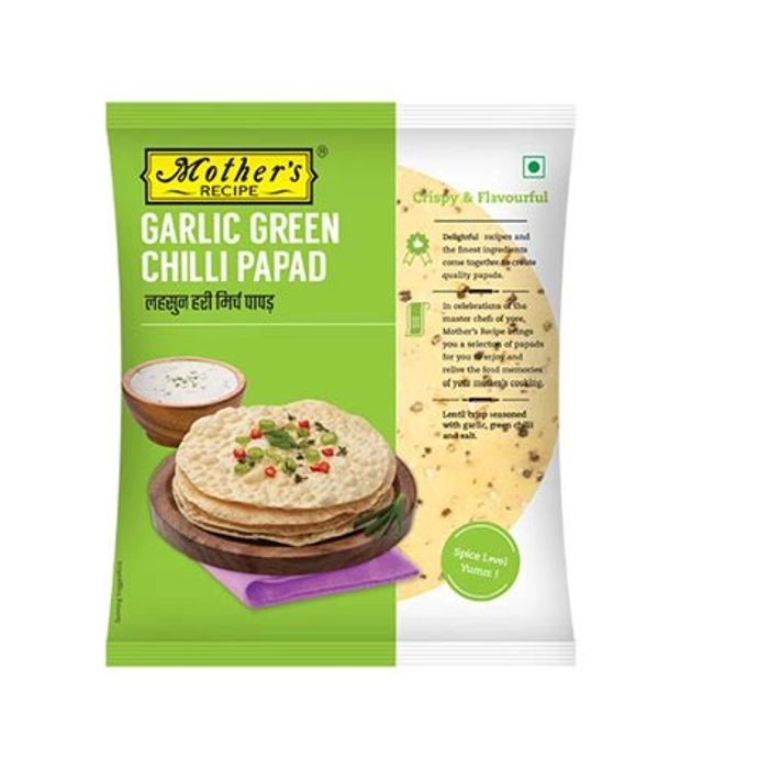 Mothers Green Chilli Garlic Papad 100G