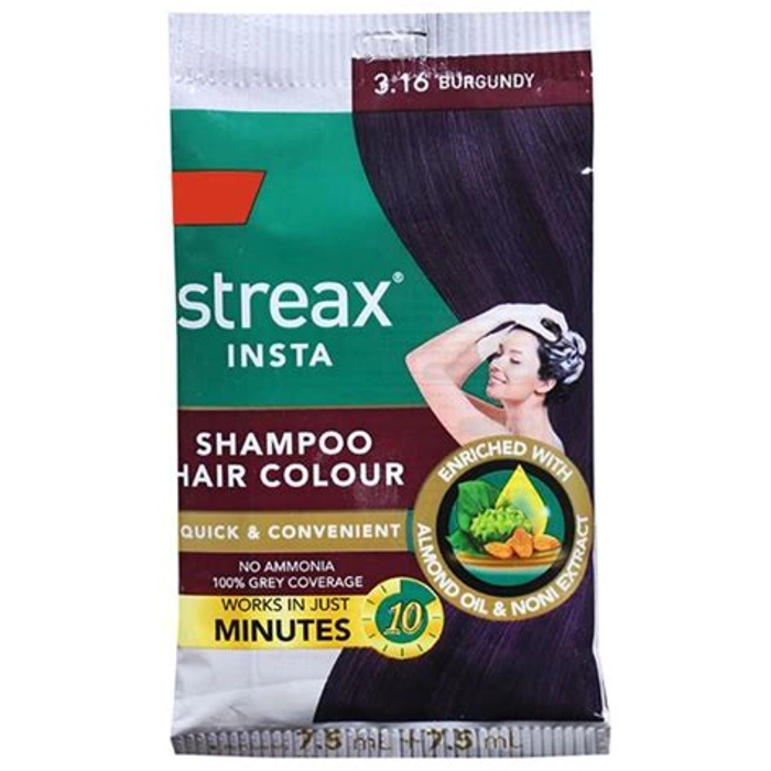 Streax Insta Shampoo Hair Colour Burgundy 316 18M