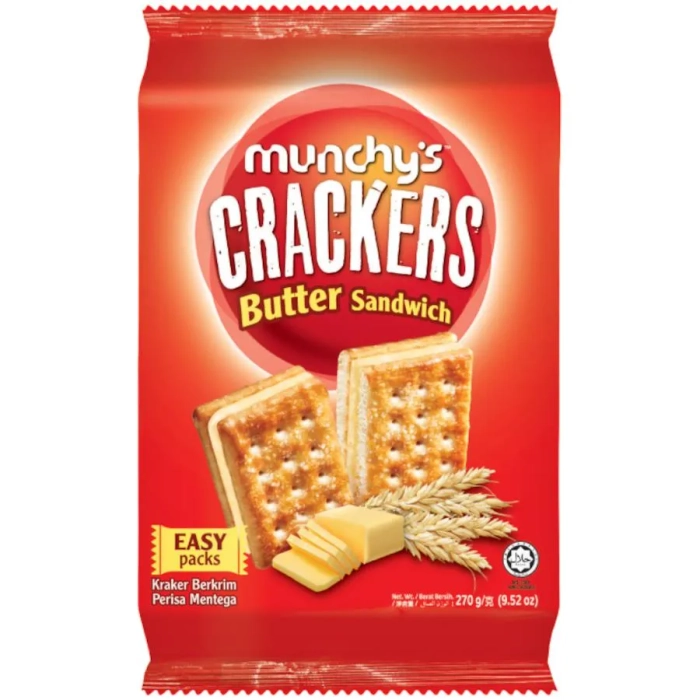 MUNCHY'S CRACKER S/WICH BUTTER FLAVOUR CREAM (2017) 268gmX12 (DOWNSIZE)