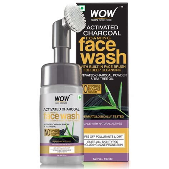 Wow Charcoal Foaming Face Wash With Builtin Face