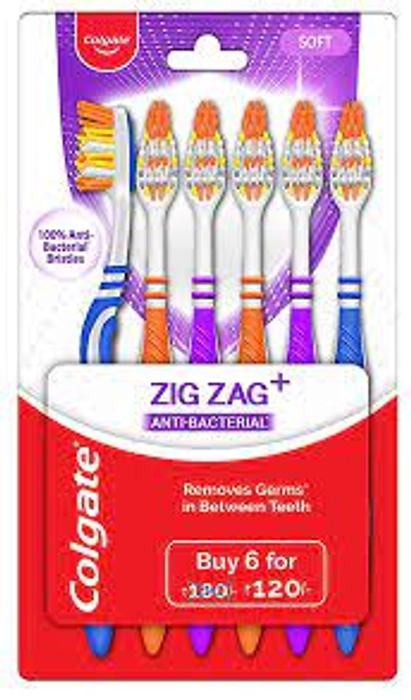 Colgate Zigzag Antibacterial Toothbrush Medium