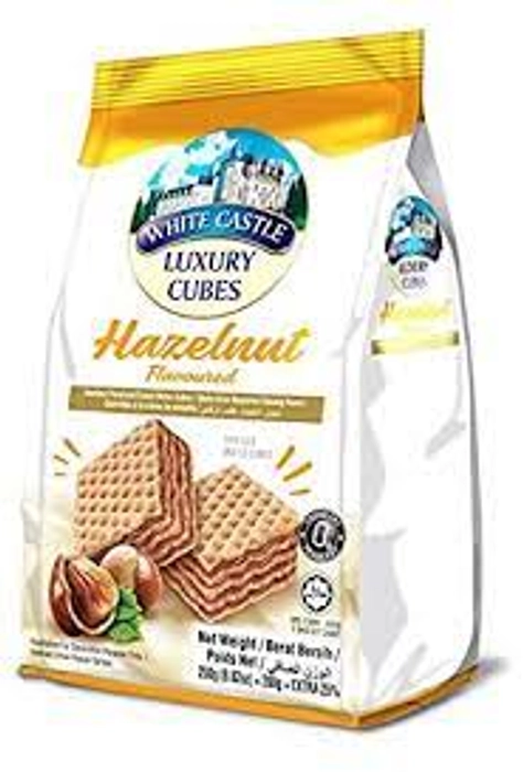 WHITE CASTLE CUBES HAZELNUT 90G