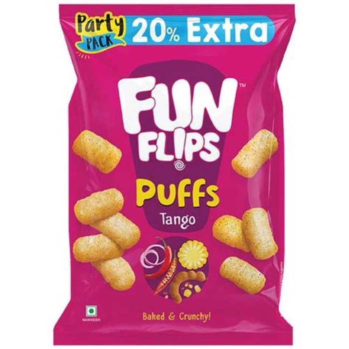 Fun Flips Baked  And  Crunchy Puffs  Tango 91 Gm