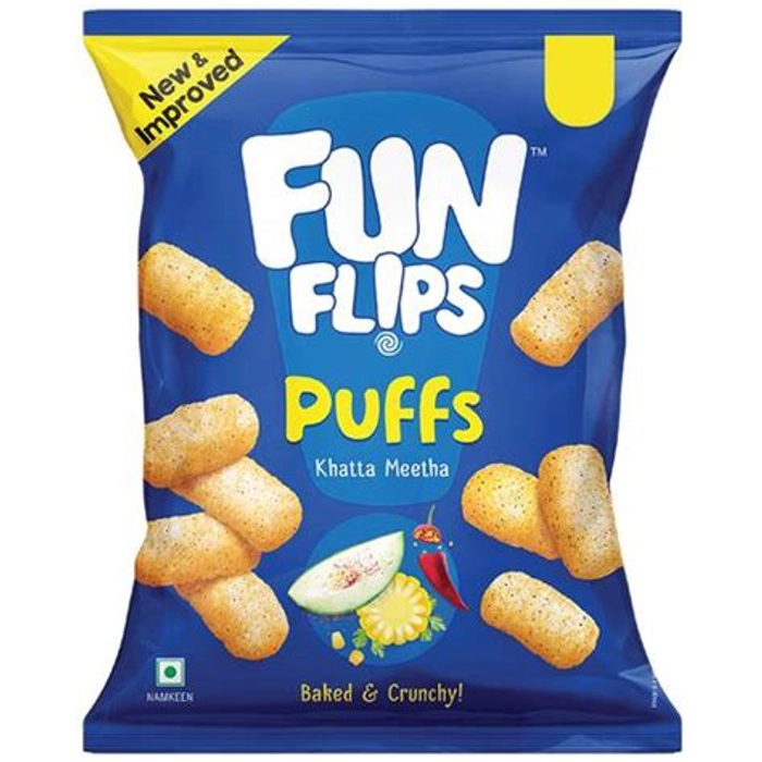 Fun Flips Baked  And  Crunchy Puffs  Khatta Meetha 91