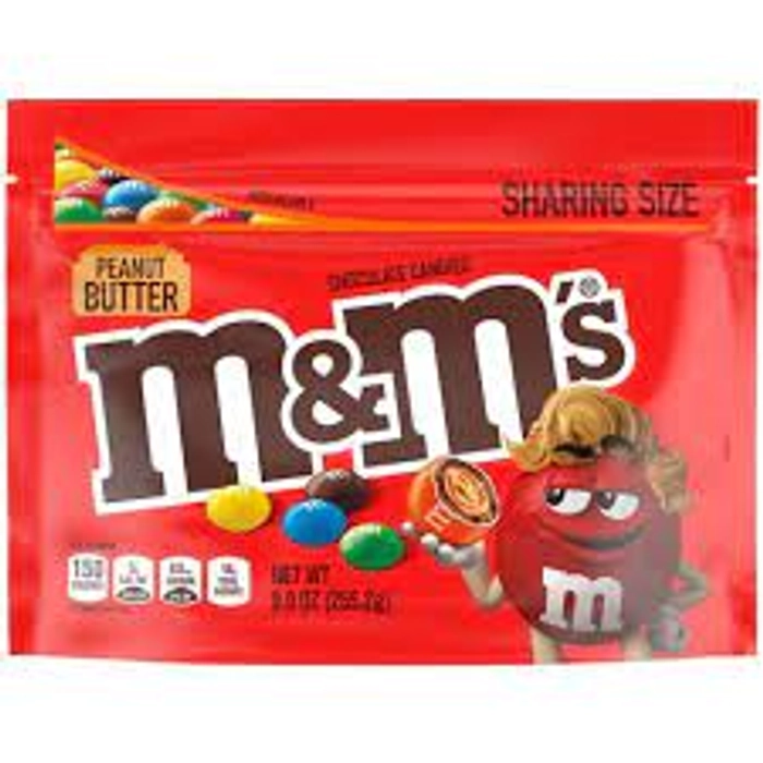 M&M'S PEANUT BUTTER CHOCOLATE CANDY SHARING SIZE 9