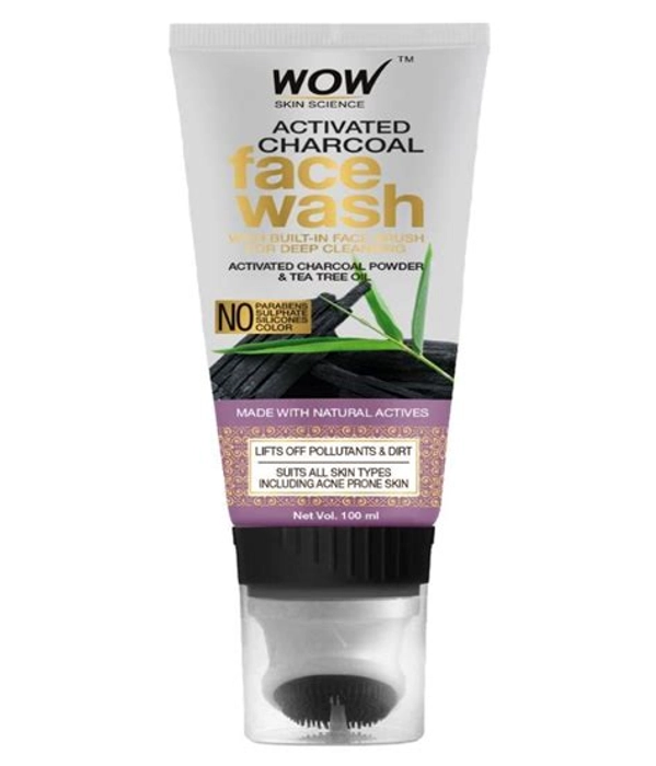 Wow Activated Charcoal Face Wash 100 Ml Tube