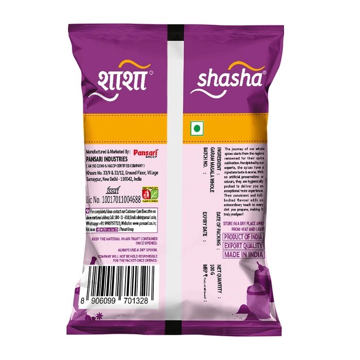 SHASHA WHOLE GARAM MSL - 100G