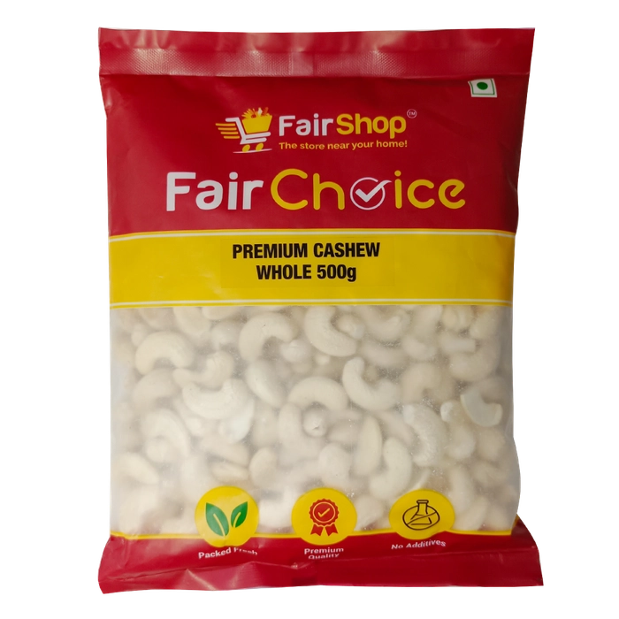 FAIR CHOICE PREMIUM CASHEW WHOLE 500GM