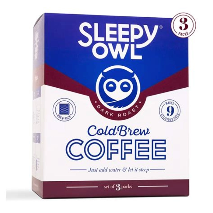 Sleepy Owl Cold Brew Packs Dark Roast  Set Of 3