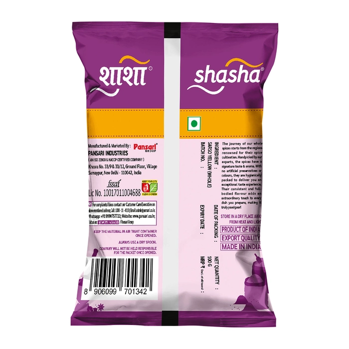 SHASHA WHOLE SARSO YELLOW - 100G