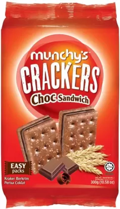 MUNCHY'S CHOC S/WICH CHOC FLAVOURED CREAM (2017) 257gmX12 (DOWNSIZE)