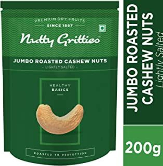 NUTTY GRITTIES JUMBO CASHEW NUTS 200GM