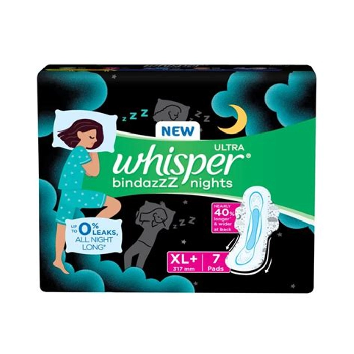 Whisper Bindazzz Nights Xl+ 7 Pads