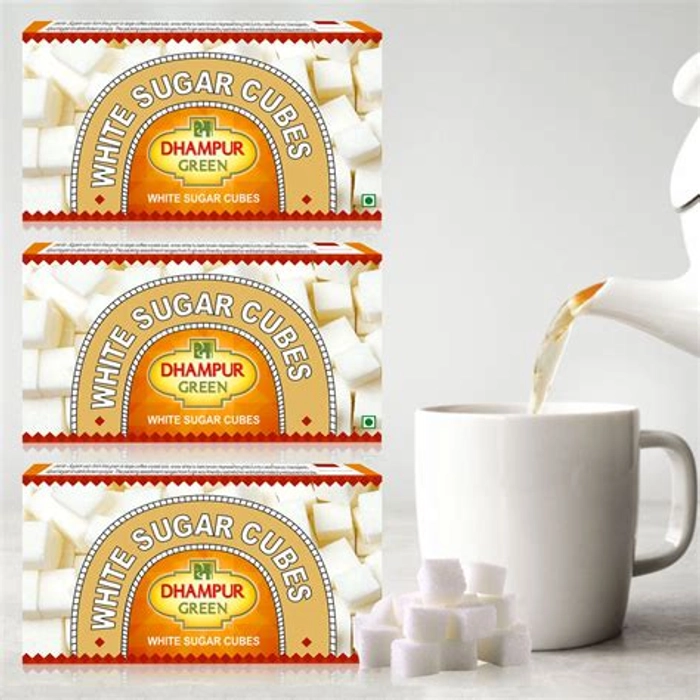 DHAMPUR WHITE SUGAR CUBES 500G