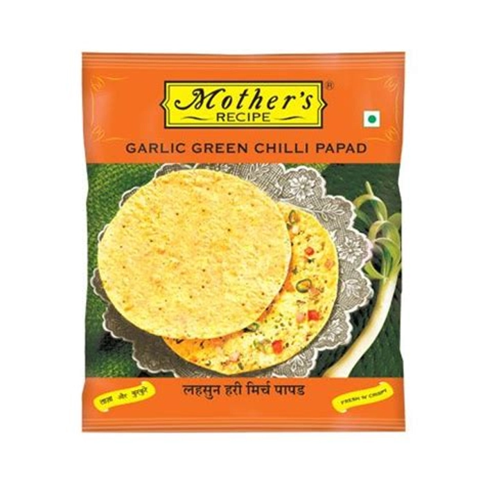 Mothers Green Chilli Garlic Papad 200Gm