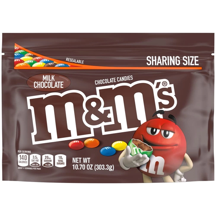 M&MS MILK CHOCOLATE CANDY SHARING SIZE BAG 107 OZ