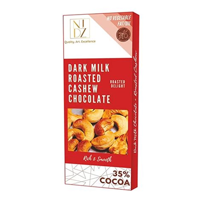 Nidz Dark Milk Roasted Cashew  35% Cocoa