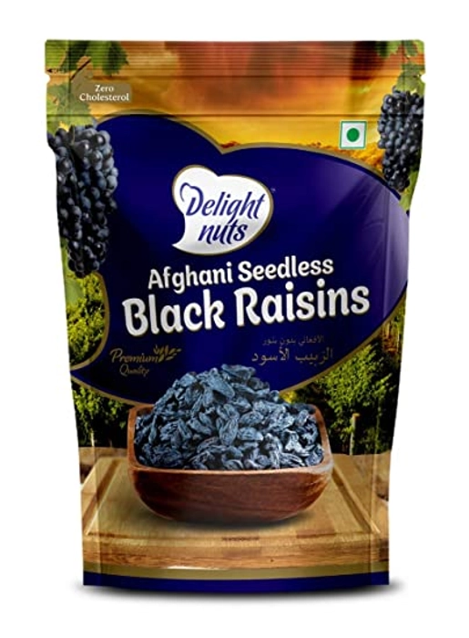 DELIGHT NUTS AFGHANI SEEDLESS BLACK RAISINS