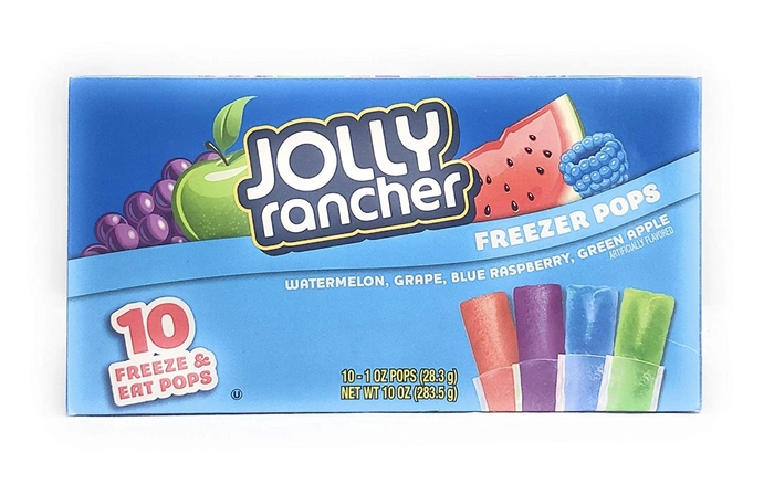 JOLLY RANCHER FREEZER POPS WATERMELON, GREEN APPLE - 10 CT