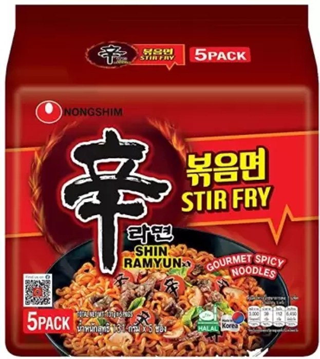 Nongshim Shin Ramyun Stir Fry Noodles (5 in 1) 655 gm