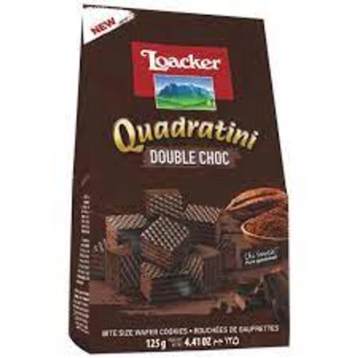 LOACKER QUADRATINI DOUBLE CHOCOLATE 125G