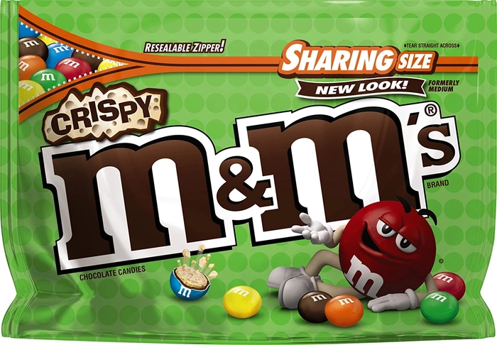 M&M'S CRISPY CHOCOLATE CANDY SHARING SIZE BAG 8 OZ