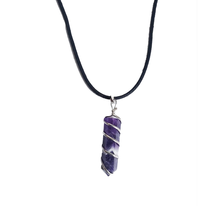 Purple Amethyst Crystal Point sterling silver pendant – Jewelry by Glassando