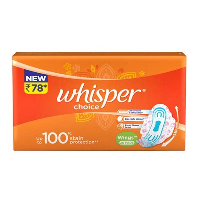 Whisper Choice Regular Sanitary Pads (Pack Of 4)