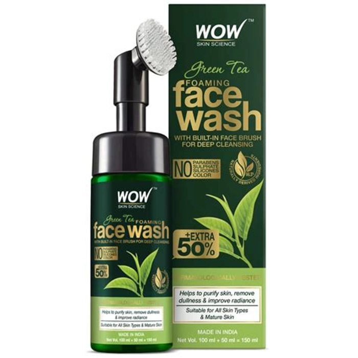 WOW Green Tea Foaming Facewash - 150ml