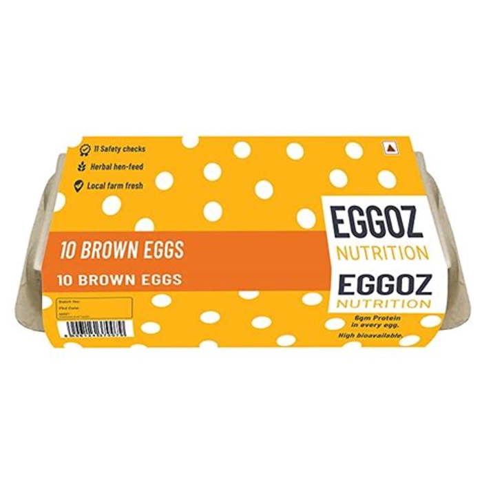 EGGOZ EGGS BOX 10 BROWN