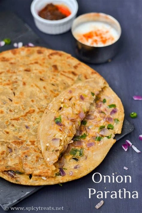 Onion Paratha (Normal Aata with Ghee)