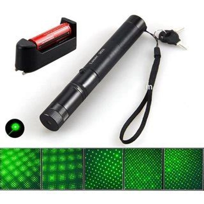 SHAULA Laser Light, 500mW Rechargeable Green Laser Pointer, Powerful Lazer  Pen for Party, Disco Lite 5Mile + Battery