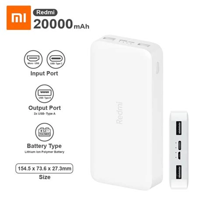 Buy Redmi 20000mAh Power Bank online from OKAY MOBILES(MI STORE)