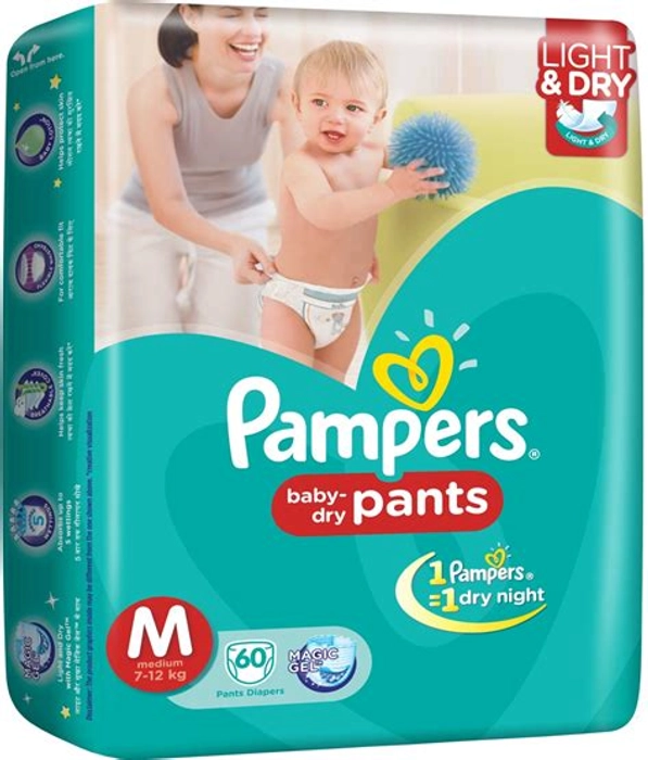 Buy Pampers Pants Baby Diapers Size 3 Medium 56 Count - Pandamart - Saddar  (RWP) online delivery in
