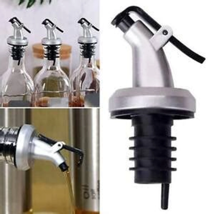 Oil Pourer For Kitchen BBQ Oil Bottle Stopper Rubber Lock Plug Seal Leak-Proof Plastic Nozzle Sprayer Dispenser Household Hand Press Cap