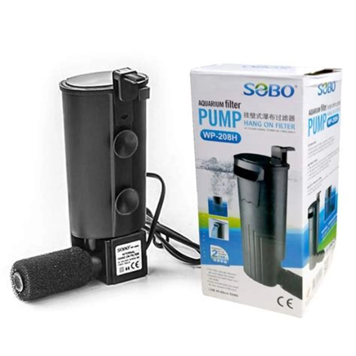 Sobo WP-208H Low Water Waterfall Fish Tank Hanging Circulation Filter Pump for Turtle, Reptile, Etc.