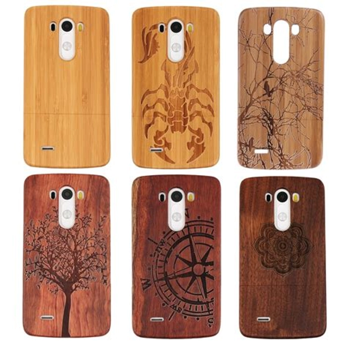 Bamboo engraved mobile cover