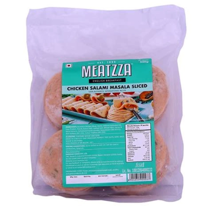 MEATZAA CHICKEN SALAMI MASALA SLICED 500G