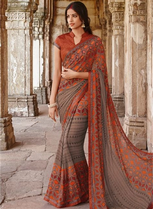 Order valentine's day classy Chiffon sarees online|Yellow Fashion - Richas  - Medium