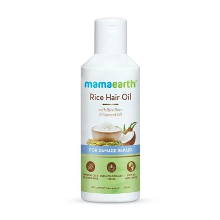 Mamaearth Rice Hair Oil with Rice Bran and Coconut Oil For Damage Repair - 150ml