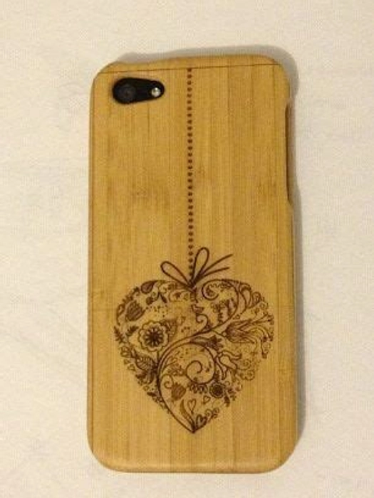 Bamboo engraved mobile cover