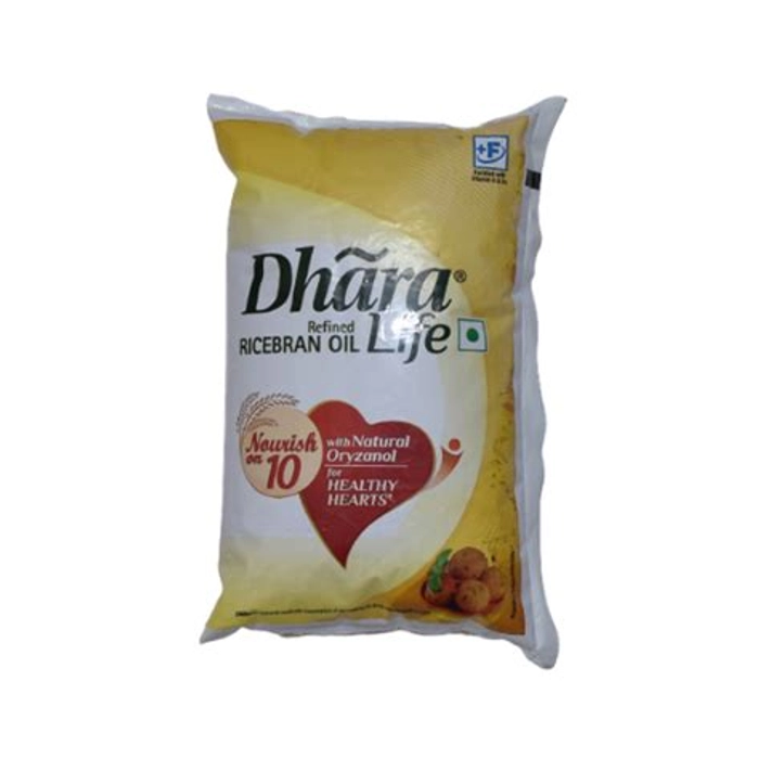 Dhara Refined Oil Rice Bran Pouch 1l