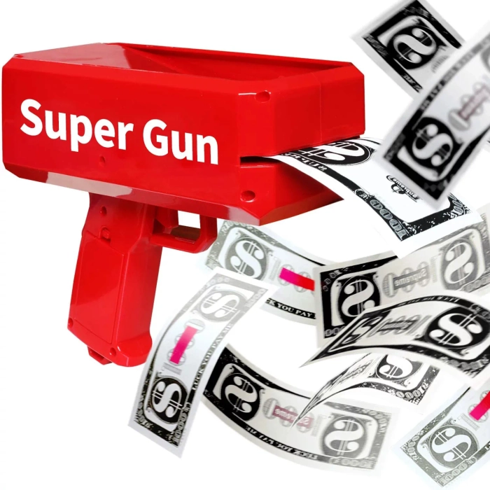 Cash Gun Red/Cash Cannon Rain Money Gun Stress Reducer Anti-Anxiety Toy Christmas Gift Toys