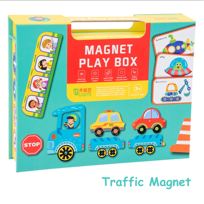 Magnet Puzzle Play Box Kid Early Learning Education Jigsaw Puzzle Magnetic Box for 3 years + Montessori