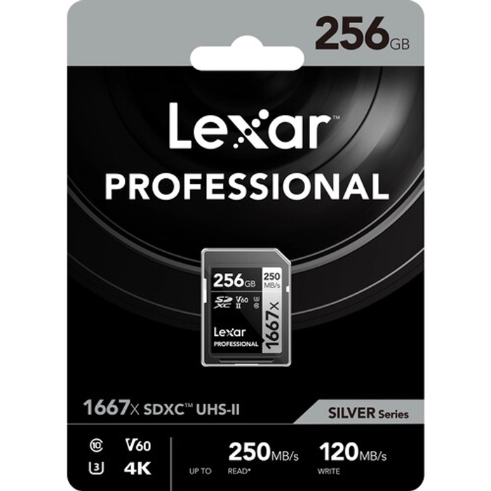 Lexar Professional 1667x SDXC UHS-II, U3, V60, RW up to 250/120 MB/s, 64GB/128GB/256GB