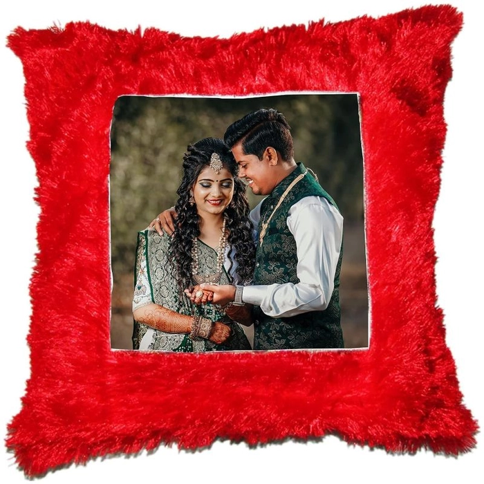 Red square sale pillow