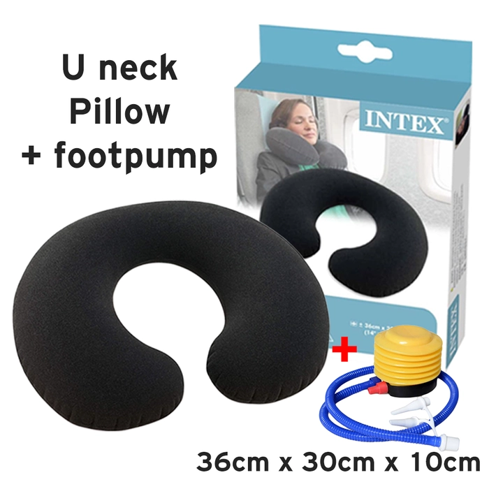 INTEX 68672 / 68675 Inflatable Travel Pillow / U Shape Pillow Camping Sleeping Air Pillow Bantal