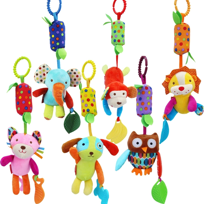 SKK Baby Rattle Wind Chime With Teether Clip on Toy for Stroller Crib Playmate